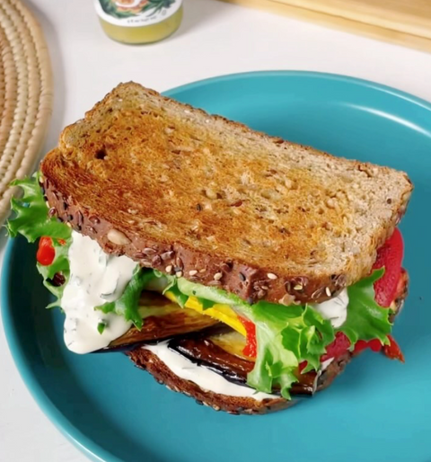 Grilled Veggie Sandwich with JTL Herb Mayo